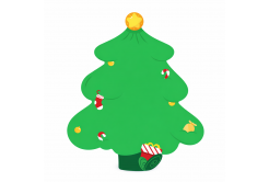 Niimbot 1EA03023902, 49x49mm, 150buc., brad de Crăciun, colorat etichete autoadezive