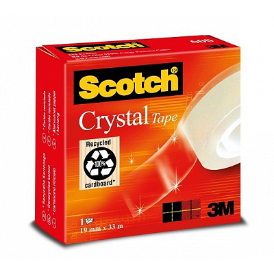 3M 600 Scotch Crystal Tape transparenta bandă, 19 mm x 33 m
