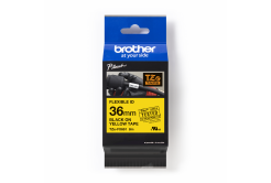 Brother TZ-FX661 / TZe-FX661, 36mm x 8m, flexi, text negru / fundal galben, banda original