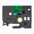 Banda compatibila Brother TZ-FX741 / TZe-FX741, 18mm x 8m, flexi, text negru / fundal verde