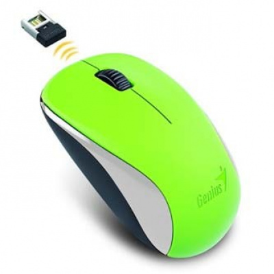 Genius Mouse NX-7000 31030109111, 1200DPI, 2.4 [GHz], optical, 3tl., Fara fir, verde, Blue-Eye senzor