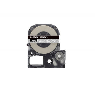 Epson LC-ST24SW, 24mm x 8m, text alb / fundal transparent, banda compatibila