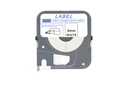 Max LM-309W, 9mm x 8m, alb banda compatibila