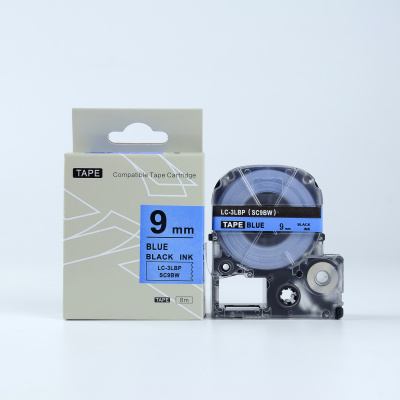 Epson LTS9BW, 9mm x 5m, text albastru / fundal alb, banda compatibila