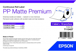 Epson 7113427 PP Matte, pentru ColorWorks, 76mmx29m, polipropilenă, alb etichete autoadezive