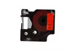 Banda compatibila Dymo 53717, S0720970, 24mm x 7m, text negru / fundal rosu