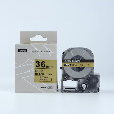 Epson LK-7KBM, SM36ZW, 36mm x 9m, text negru / fundal auriu, banda compatibila