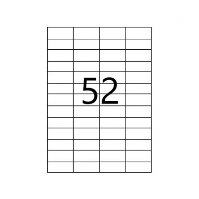 Etichete autoadezive 52,5 x 21,2 mm, 52 de etichete, A4, 100 coli