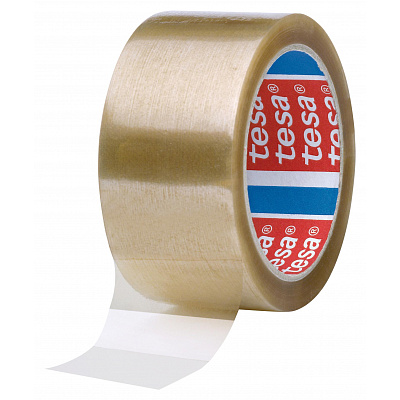 Tesa 04089, bandă de ambalare transparentă, 75 mm x 66 m, 24 role în cutie