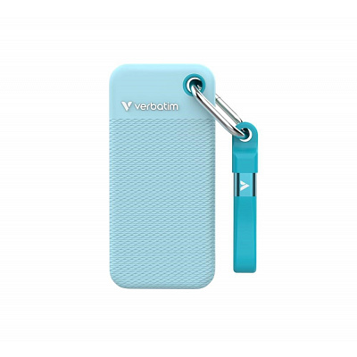 VERBATIM SSD extern 2TB Pocket SSD, USB-C, Albastru