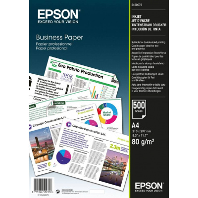 Epson Business Paper C13S450075, 80 g/m2, A4, 500buc., alb, hârtie de birou
