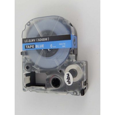 Epson LK-2LWV, SD6BW, 6mm x 9m, text alb / fundal albastru, banda compatibila