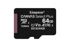 Kingston card de memorie Canvas Select Plus, 64GB, micro SDXC, SDCS2/64GBSP, UHS-I U1 (Class 10), A1