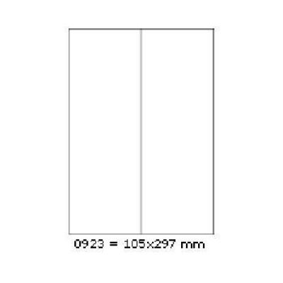 Etichete autoadezive 105 x 297 mm, 2 de etichete, A4, 100 coli