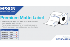 Epson C33S045723 Premium Matte, pentru ColorWorks, 102x76mm, 1570buc., alb etichete autoadezive
