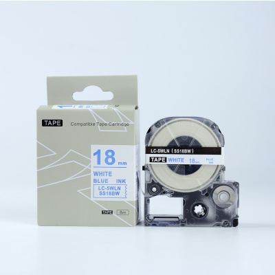 Epson LK-5WLN, SS18BW, 18mm x 9m, text albastru / fundal alb, banda compatibila