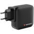 Verbatim GaN 32216, încărcător de rețea de călătorie USB 3.0, USB C, gri, 165 W, furci interschimbabile C,G,A