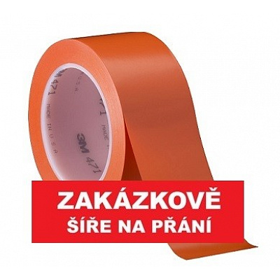 3M 471 Bandă adezivă de marcare din PVC, rezistentă la abraziune, portocalie 50 mm x 33 m