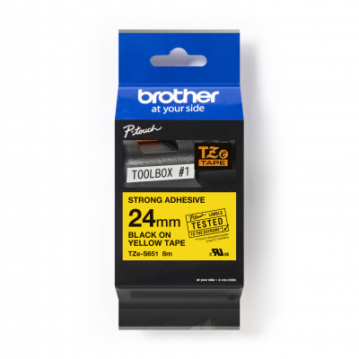 Brother TZ-S651 / TZe-S651 Pro Tape, 24mm x 8m, text negru/fundal galben, banda original