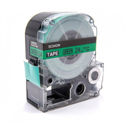 Epson LK-6GBP, SC24GW, 24mm x 9m, text negru / fundal verde, banda compatibila