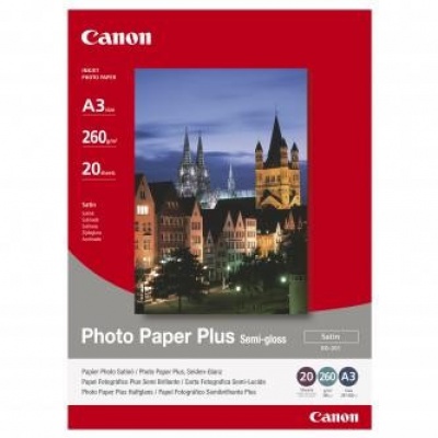 Canon SG-201 Photo Paper Plus Semi-Glossy, hartie foto, semi lucios, satin, alb, A3, 260 g/m2, 20 buc