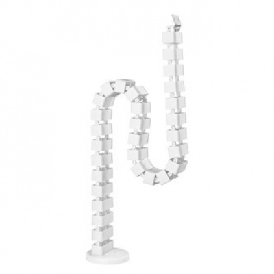 Organizér kabelů, husí krk, bílý, 1300mm, pro výškově nastavitelné stoly, Powerton