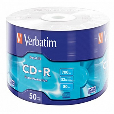 Verbatim 43787 CD-R Data Life Extra Protection, 50-bucăți Wrap, 700MB, 52x, 80min., 12cm, fără opțiune de imprimare