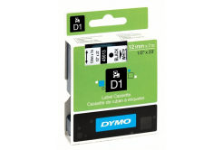 Dymo D1 45013, S0720530, 12mm x 7m text negru / fundal alb, banda original