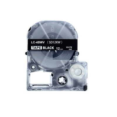 Epson LC-4BWV, SD12KW, 12mm x 8m, text alb / fundal negru, banda compatibila