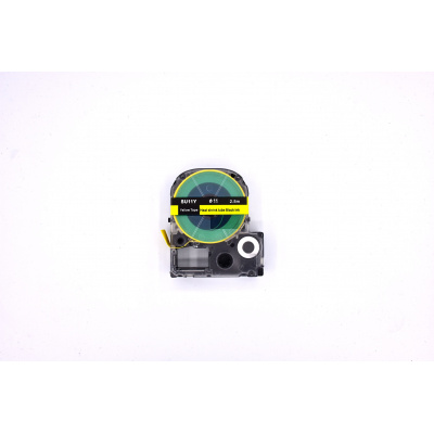 Epson LK-6YBA11 / SU11Y, 11mm x 2,5m, imprimare neagră / fundal galben, bandă termocontractabilă compatibilă