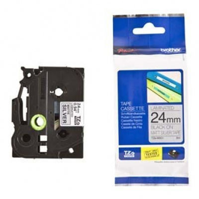 Brother TZ-M951 / TZe-M951, 24mm x 8m, text negru / fundal argintiu, banda original