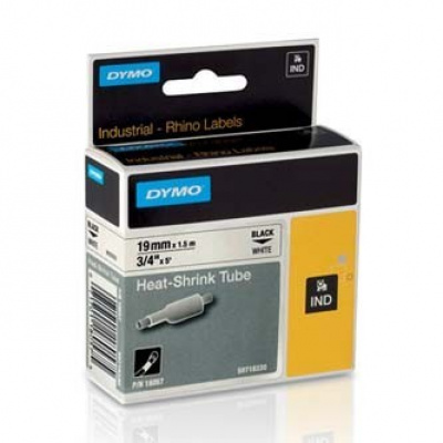 Dymo Rhino 18057, S0718330, 19mm x 1,5m text negru / fundal alb, banda original