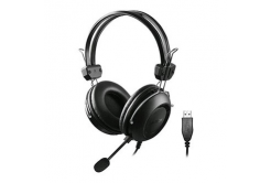 Căști de gaming A4Tech HU-35 cu microfon, cu fir, negre, USB