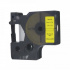 Banda compatibila Dymo 43618, S0720790, 6mm x 7m, text negru / fundal galben