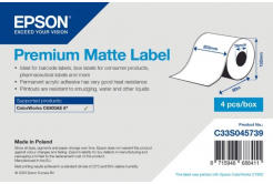 Epson C33S045739 Premium Matte, pentru ColorWorks, 203mmx60m, alb etichete autoadezive