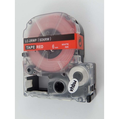 Epson LK-SD6RW, 6mm x 9m, text alb / fundal rosu, banda compatibila