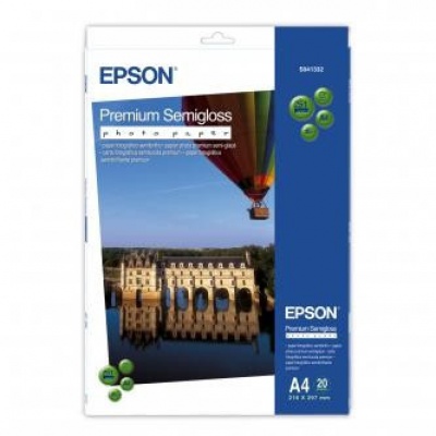 Epson S041332 Premium Semigloss Photo Paper, hartie foto, félig lucios, alb, A4, 251 g/m2, 20 buc