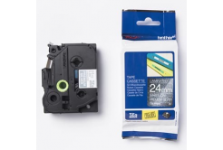 Brother TZ-PR955 / TZe-PR955, 24mm x 8m, text alb / fundal argintiu, banda original