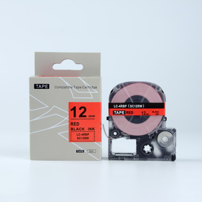 Epson LTS12RW, 12mm x 5m, text rosu / fundal alb, banda compatibila