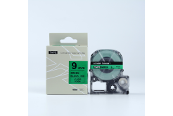Epson HTC9GW, 9mm x 8m, text negru / fundal verde, banda compatibila