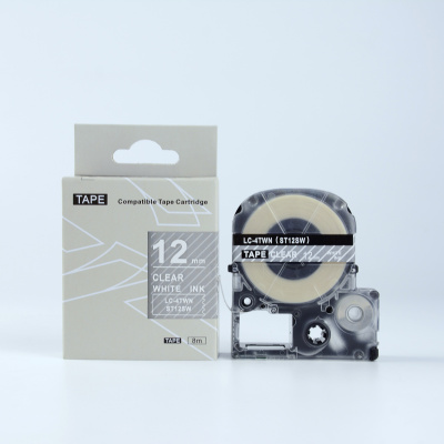 Epson LK-4TWN, ST12SW, C53S654013, 12mm x 9m, text alb / fundal transparent, banda compatibila