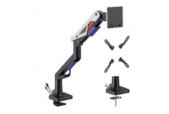 Powerton ERGO STRYNX Suport reglabil pentru monitor, alb/negru, 2-30KG, clemă, 24"- 57", 75x75/100x100/100x200/200x100/200x200
