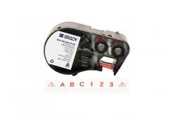 Brady M4C-500-595-WT-RD / 170819, 12.70 mm x 7.62 m, Vinil, text rosu / fundal alb