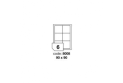 Etichete autoadezive R0100.8008, 90 x 90 mm, 6 de etichete, A4, 100 coli