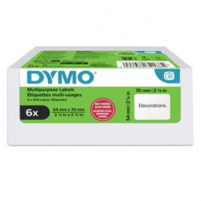 Dymo 2234188, 70mm x 54mm, pe dischette, alb, etichete originale din hârtie, 6 x 320 buc.
