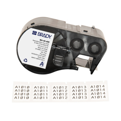 Brady M4-48-498 / 170790, 25.40 mm, Vinyl, text negru / fundal alb