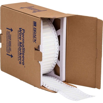Brady LSZH-187-2-WT / 141222, etichete, THT Low Smoke Halogen Free Permasleeve Wire Marking Sleeves, 50.80 mm x 8.50 mm