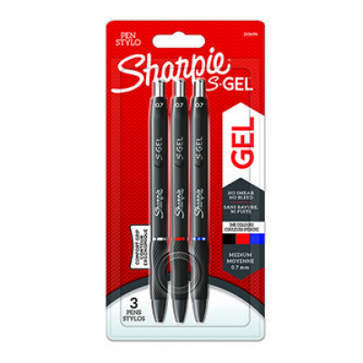 Sharpie 2136596, stilou gel S-Gel, mix de culori, 3buc., 0.7mm