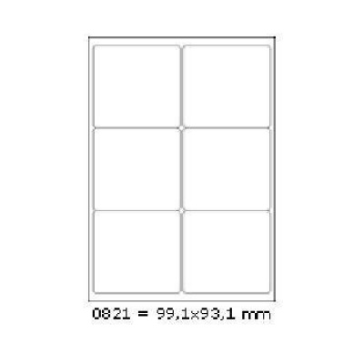 Etichete autoadezive 99,1 x 93,1 mm, 6 de etichete, A4, 100 coli