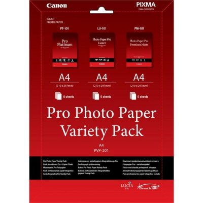 Canon Photo Paper Pro Variety Pack PVP-201 6211B021, A4, 15buc., alb, hârtie fotografică